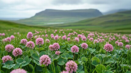 Fototapeta premium A scenic spring meadow in Scotland.