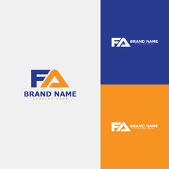 FA,  AF Letter initials monogram letter text alphabet logo design template vector illustration