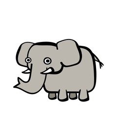Fototapeta premium elephant cartoon wild animal. Vector illustration isolated on white.