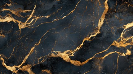 Fototapeta premium Gold and black luxurious marble textured background. Abstract design, 4k wallpaper. 3d illustration