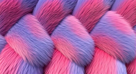  A crisscross pastel fur pattern with alternating pink and lavender threads, AI Generated