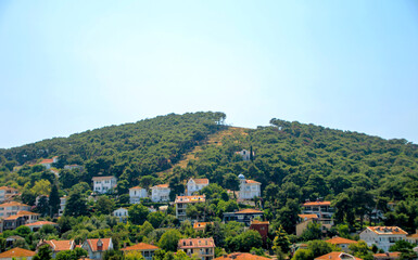 Fototapeta premium Heybeliada island village in the mountains in istanbul
