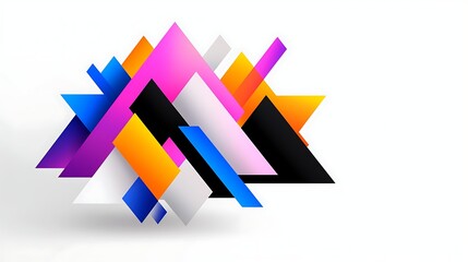 Vibrant Abstract Geometric Design With Colorful Triangles