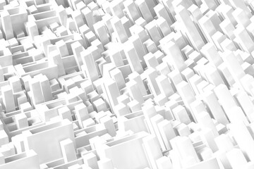 Fototapeta premium Abstract geometric pattern featuring architectural forms and depth. 3d render