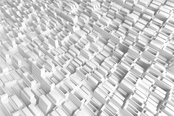 Fototapeta premium Abstract geometric white cityscape pattern for modern design and architecture concepts. 3d render