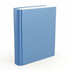 Blue hardcover book standing, isolated, white background, mockup