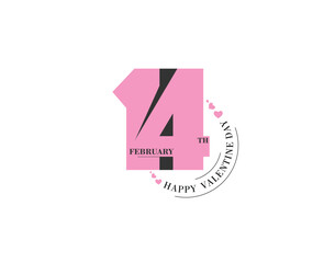 Happy Valentine's Day typography 14 February Lettering.