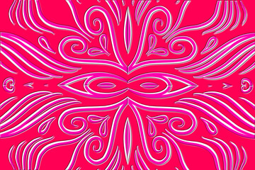 Beautiful classic design colourful background with flower leaf line art pattern of indonesian culture traditional batik	