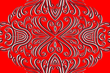 Beautiful classic design colourful background with flower leaf line art pattern of indonesian culture traditional batik	