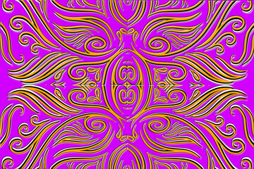 Beautiful classic design colourful background with flower leaf line art pattern of indonesian culture traditional batik	