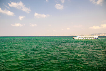 sailing cruise ship in the sea
