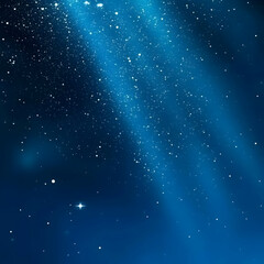 Abstract Blue Background with Light Rays and Sparkling Particles Creates a Dreamy Ambiance