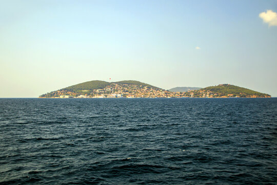 sea view of the heybeliada island,  adalar prince's islands in istanbul