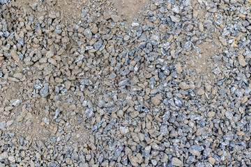 Close-up of gravel and dirt texture in natural setting