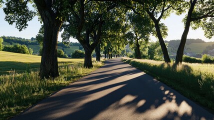 Obraz premium Sunlit Country Road