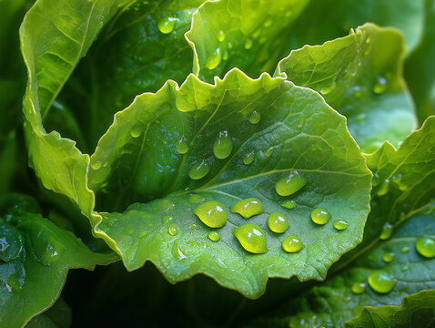 Fresh greenery lettuce close-up. 
