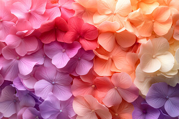 A soft and dreamy background of real flowers in pastel tones, featuring delicate petals in shades of pink, peach, lavender, and cream.