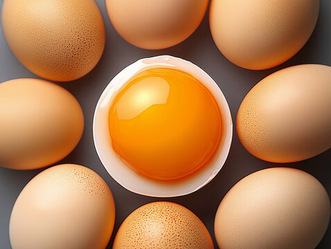 Eggs top view.