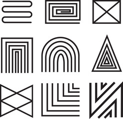 Symbol elements collection. icon shapes lines set illustration. sign elements style. for your unique design
