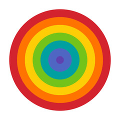 aim rainbow colorful icon flat vector on white background