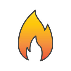 hot fire icon symbol flat vector illustration