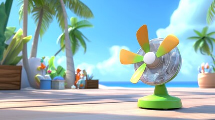 Tropical Beach Fan