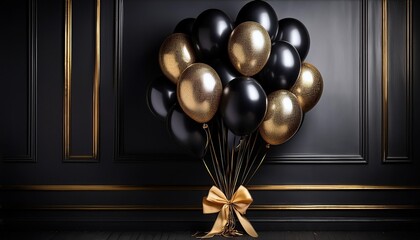 Naklejka premium gold and black balls