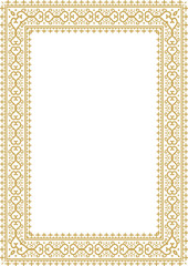 Gold ethnic frame border ornament.