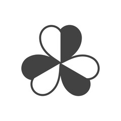 abstract irish leaf clover icon isolated on white background