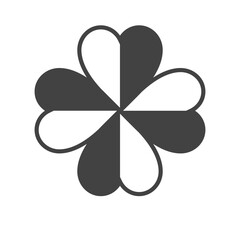 four leaf luck symbol isolated on white background