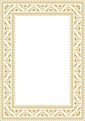 Gold ethnic frame border ornament.