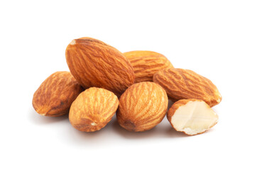 Almonds isolated on white background