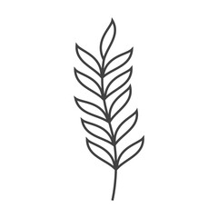 line icon leaf spring design vector isolated on white background