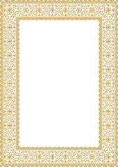 Gold ethnic frame border ornament.