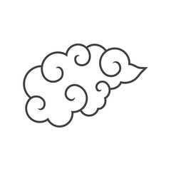 line icon chinese cluod new year isolated on white background