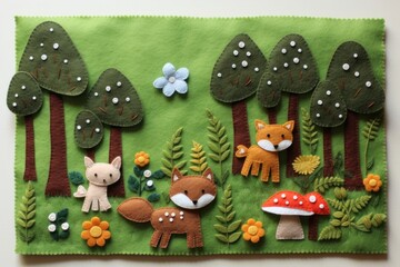 Fototapeta premium Photo of forest scene textile pattern art.