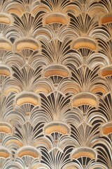 A 1920s Art Deco pattern featuring geometric designs in metallic hues