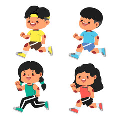 Kids participating in a school sports event