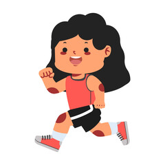 Girl running on school sport day