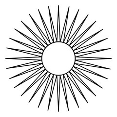 Obraz premium Yoga, sun, Chakra, mandala, hand-drawn pencil drawing, illustration, black, transparent background, PNG