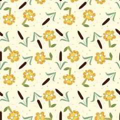 Flowers digital papers. Flowers seamless pattern