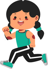 Kid Girl running on school sport day