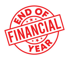 End Of Financial Year - the conclusion of a financial reporting period for businesses or organizations, text concept stamp