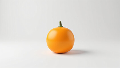A 3D of An orange tomato . on a white background.