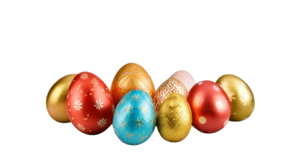 easter eggs isolated on transparent background png.