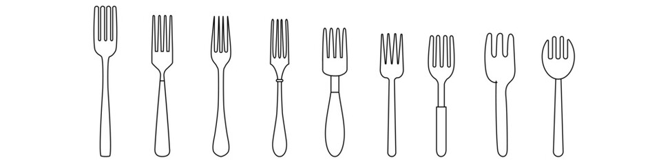 Fork icon vector set. Cutlery illustration sign collection. Restaurant symbol. Food logo.