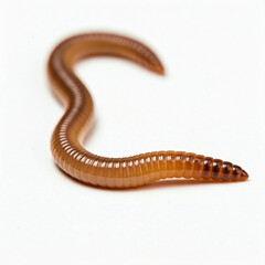 Regenwurm auf wei&szlig;em Hintergrund