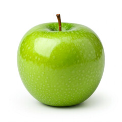Perfekter gr&uuml;ner Apfel vor wei&szlig;em Hintergrund