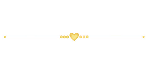 Gold Love Line. Simple Style Text Divider.