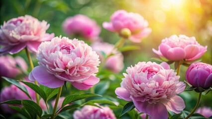 Fototapeta premium Soft pink peonies in a garden , botanical, bouquet, botanical, bouquet, flower arrangement, pink, garden